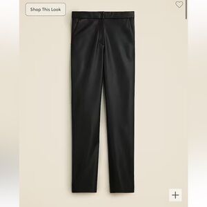 J.Cew Black Kate straight-leg pant in faux leather